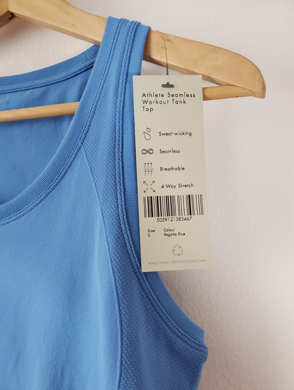 NEW Sweaty Betty Athlete Seamless Workout Tank in Regatta Blue Women's Small - Picture 4 of 5